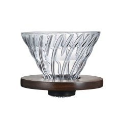 Hario - V60 Glas-Dripper 02 Walnuss