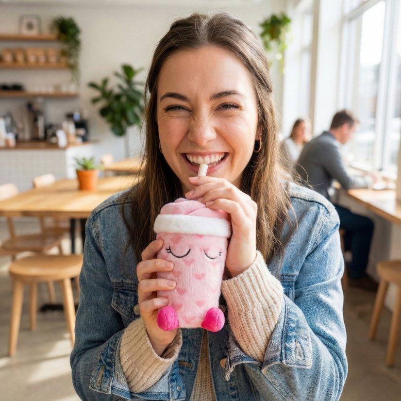 Asobu Fuzzie Lulu — Isolierflasche mit Plüschhülle 360 ml