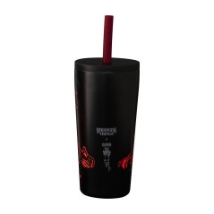 Bialetti - Mug de voyage avec paille Stranger Things 600ml - effet phosphorescent