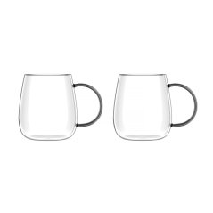 Vialli Design - Sada 2 sklenic Bolla se šedou rukojetí 400 ml