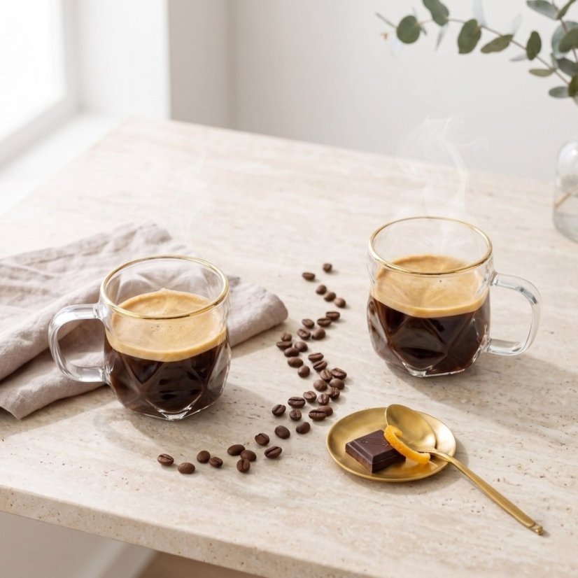 Vialli Design - Espresso šálky Geo Gold 120 ml