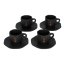 Bialetti – 4 Espressotassen mit Untertasse, Schwarz/Kupfer
