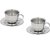 Set 2 coffee cups steel motta