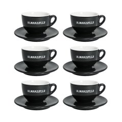 La Marzocco Linea — súprava 6 šálok a podšálok cappuccino, 210 ml, čierne