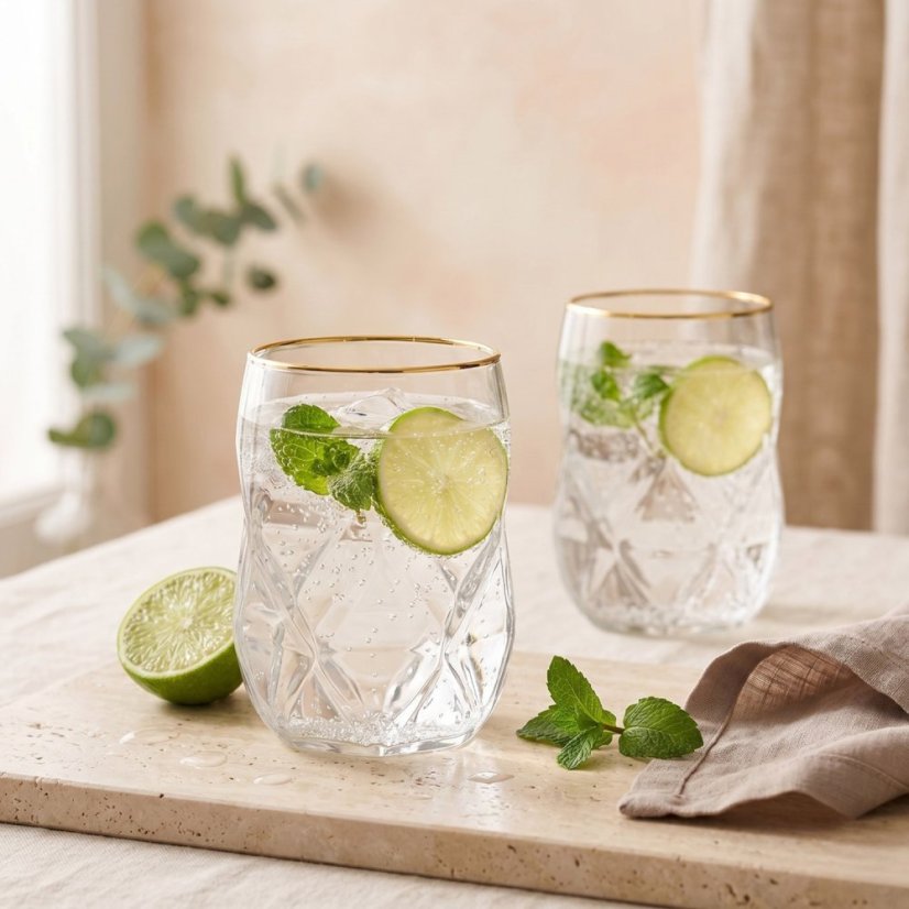 Vialli Design - Geo Gold Gläser 450 ml