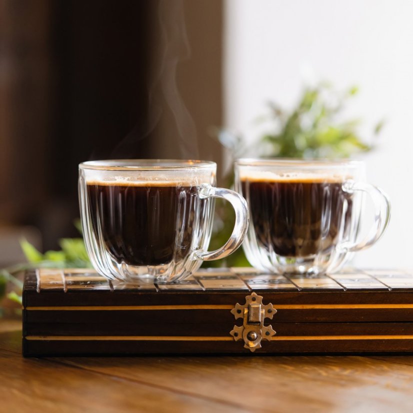 Vialli Design - Set de 2 Tazas de Vidrio de Doble Pared 250ml
