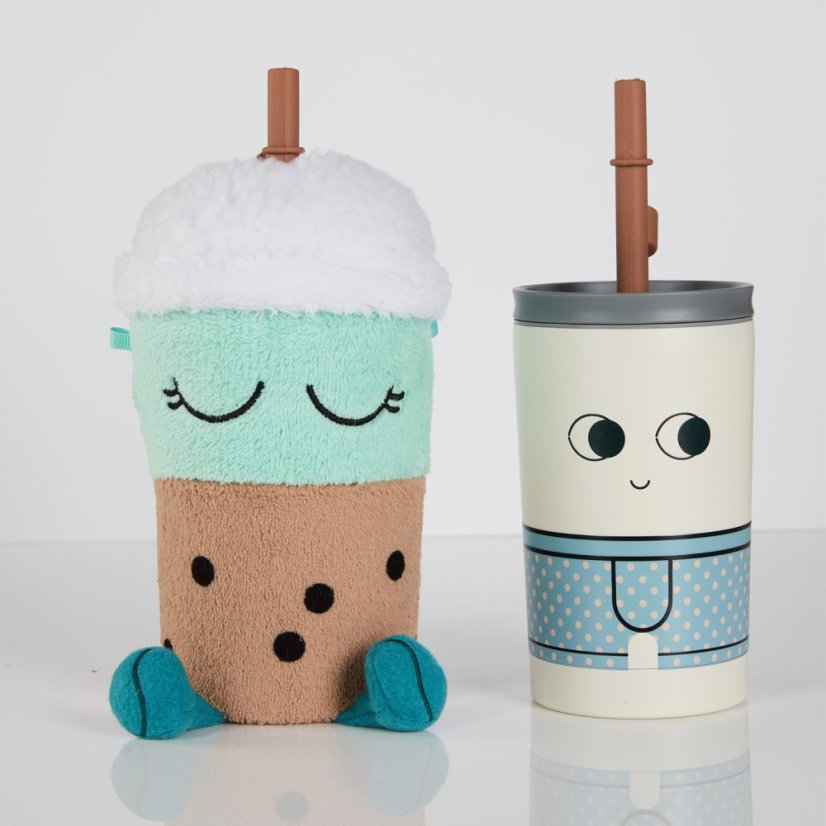 Asobu Fuzzie Beanie — Isolierflasche mit Plüschhülle 360 ml