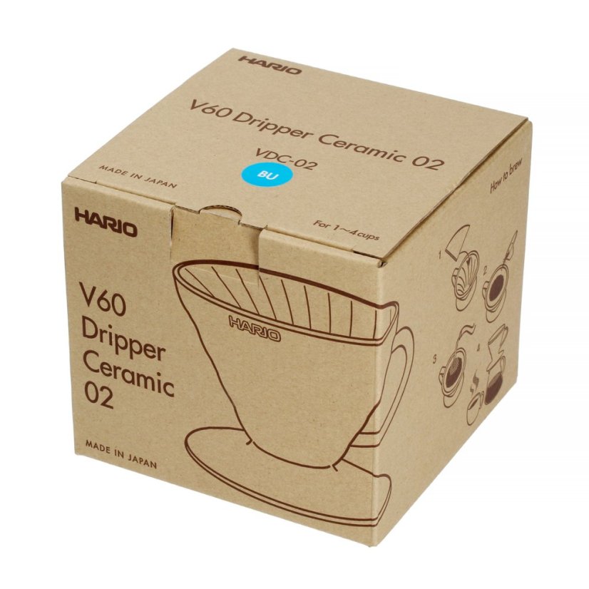 Hario V60-02 keramický dripper na kávu – modrý