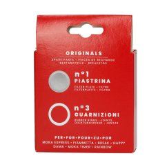 Bialetti - 3 Dichtungen + Sieb für 6-Tassen-Aluminium-Espressokocher