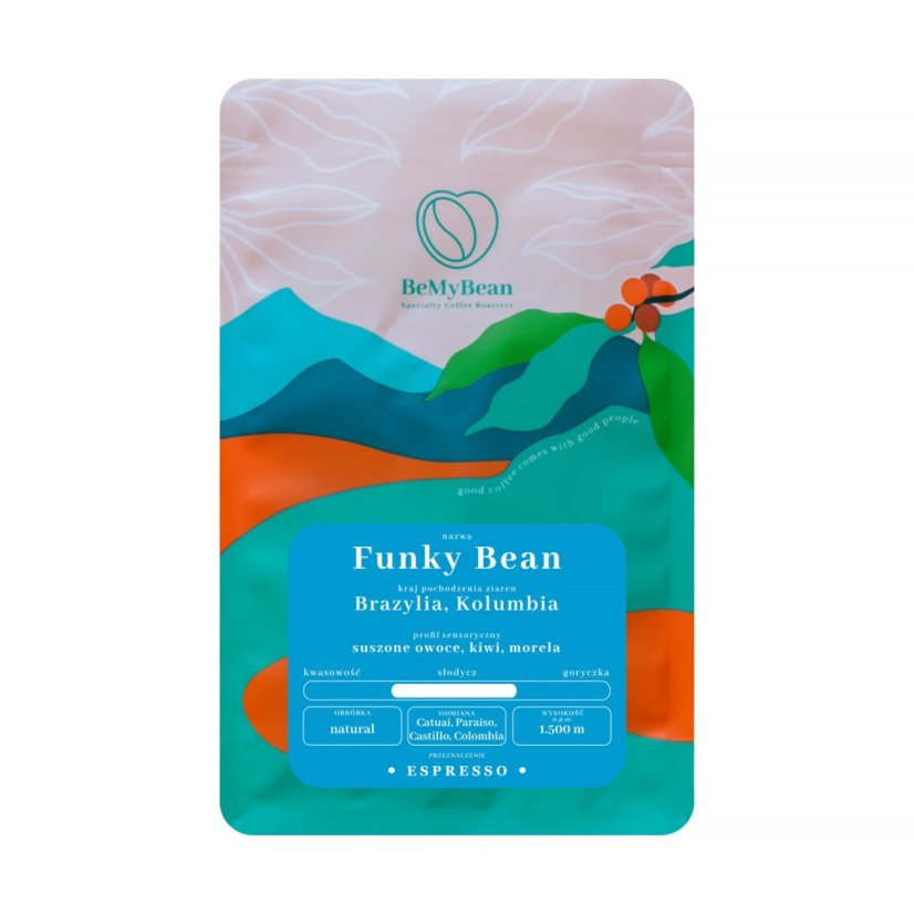 BeMyBean - Funky Bean – zrnková káva na espresso, naturálne spracovanie, 250 g BeMyBean - Funky Bean – zrnková káva na espresso, naturálne spracovanie, 250 g