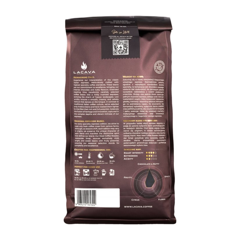 LaCava Super Tuscan – zrnková káva na espresso 1 kg