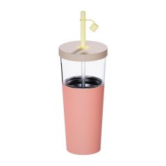 Asobu - Marina Pastel Peach - 845 ml 2 in 1 Travel Mug with Straw