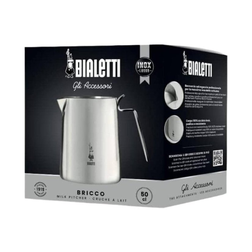 Bialetti - Konvička na mlieko 500 ml - Striebornej farby
