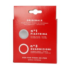 Bialetti - 3 Dichtungen + Sieb für 12-Tassen-Aluminium-Espressokocher