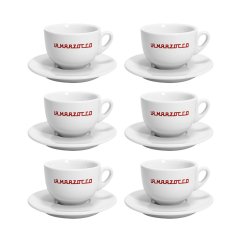 La Marzocco Linea — sada 6 šálků a podšálků cappuccino, 210 ml, černé