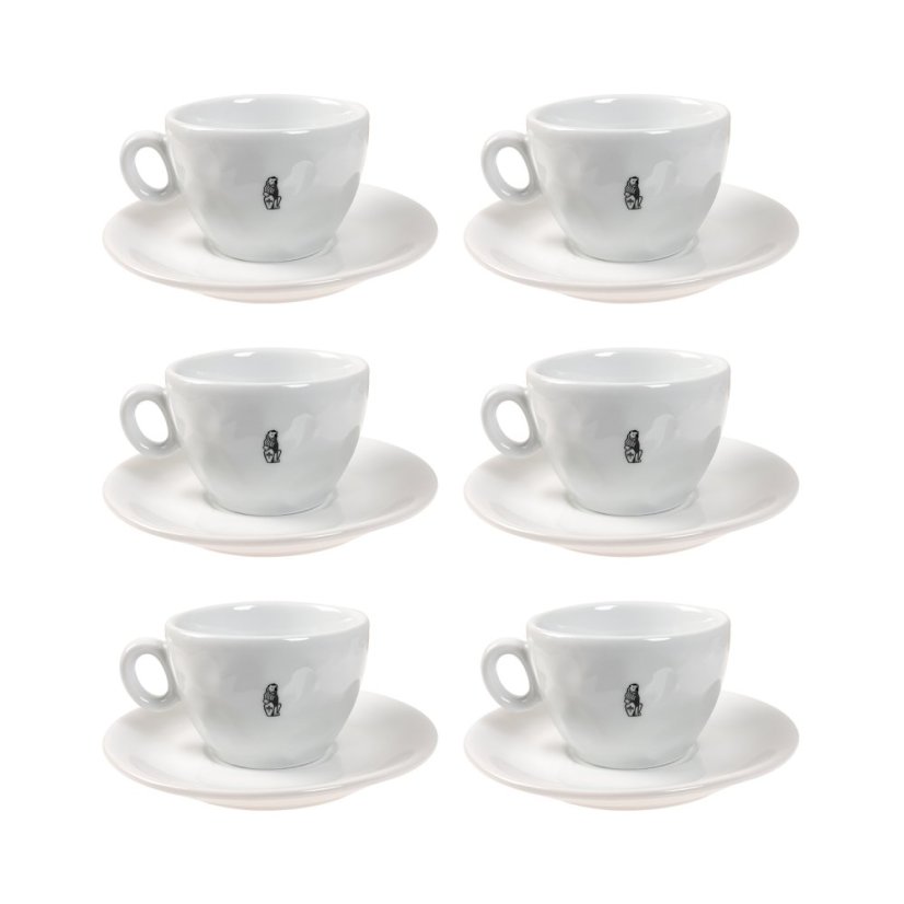 La Marzocco - Lion Sada 6 šálok a tanierikov na cappuccino 210 ml - Biela