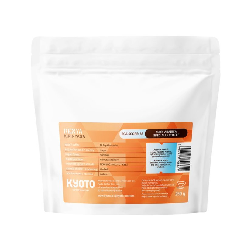 KYOTO – Keňa AA Top Kiamutuira Washed, káva na filter 250 g