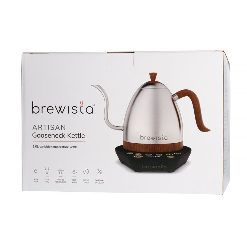 Brewista - Artisan Elektrischer Wasserkocher mit variabler Temperatur, Edelstahl, 1 l