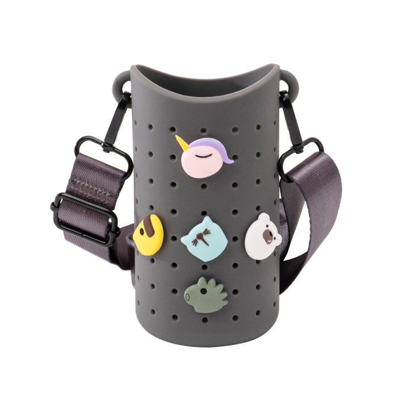 Asobu Bestie Sling — Flaschenhülle mit Trageriemen, grau