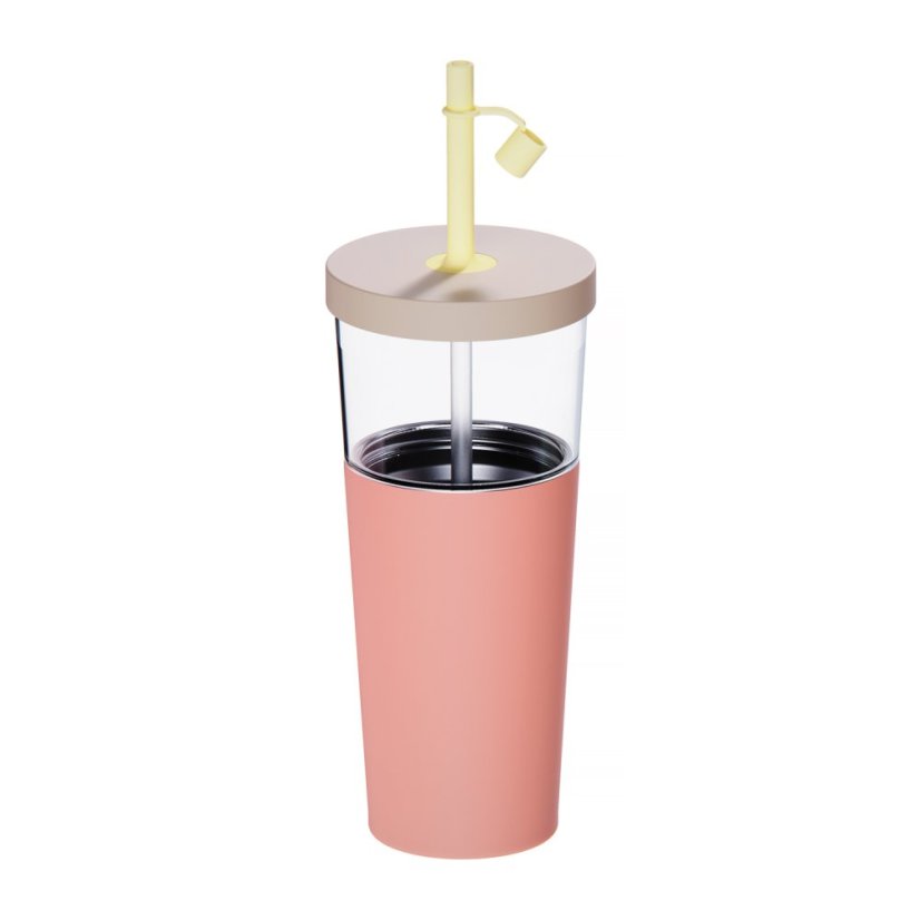 Asobu - Marina Pastel Peach - 845 ml 2v1 cestovní hrnek s brčkem