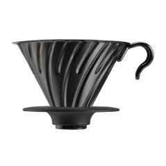 Hario V60-02 Kovový dripper so silikónovou základňou - Čierny