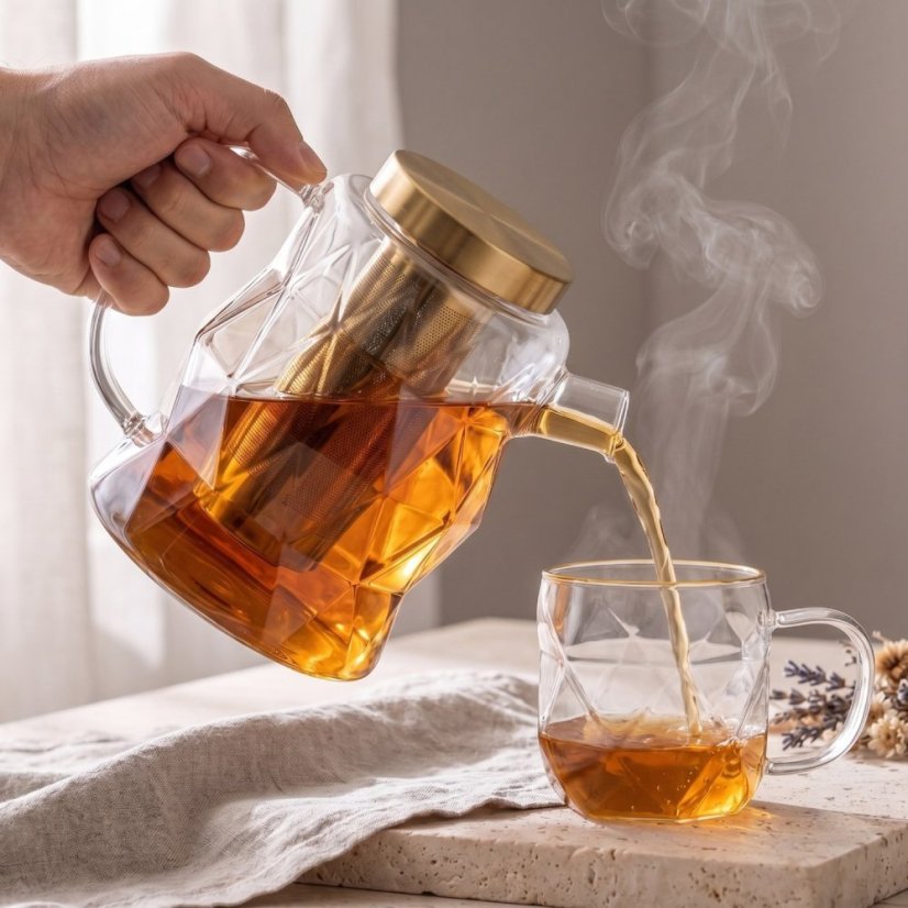 Vialli Design - Kanvica na čaj Geo Gold 1300 ml
