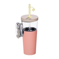 Asobu - Marina Pastel Peach - 845 ml 2v1 cestovní hrnek s brčkem