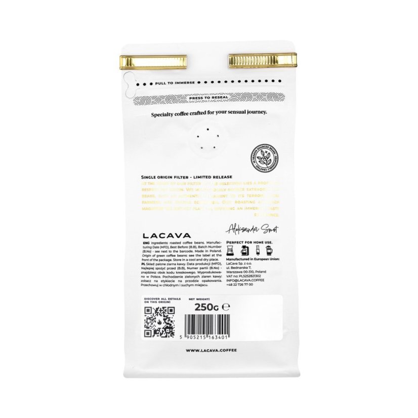 Lacava – Kolumbia Half-Caf Washed Sugarcane na filter 250 g