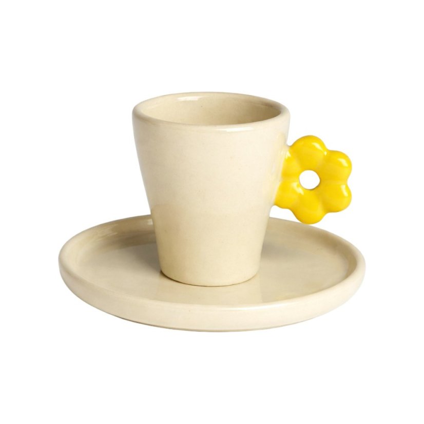 Ceramics 36 Bloom — Tasse mit Untertasse 70 ml, gelb Ceramics 36 Bloom — Tasse mit Untertasse 70 ml, gelb