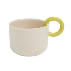 Ceramics 36 365 — taza de cerámica 200 ml, asa amarilla