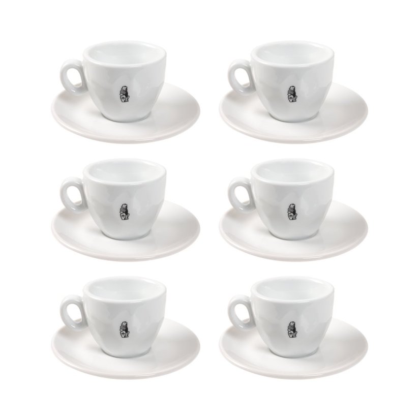 La Marzocco - Lion Sada 6 šálok a tanierikov na espresso 65 ml - Biela