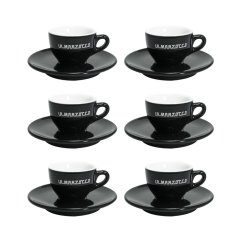 La Marzocco Linea — sada 6 šálků a podšálků espresso, 65 ml, černé
