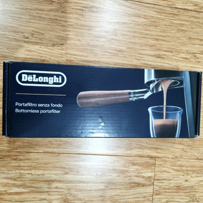 Bottomless portafilter for a nice De'Longhi effect