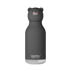 Asobu - Bestie Black Bear - izolovaná fľaša 460 ml so slamkou