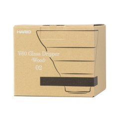Hario V60 sklenený dripper 02 - olivové drevo