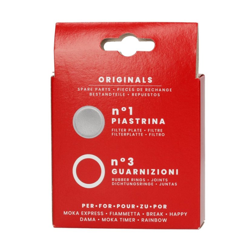 Bialetti - 3 tesnenia + sitko pre hliníkové kávovary 6tz
