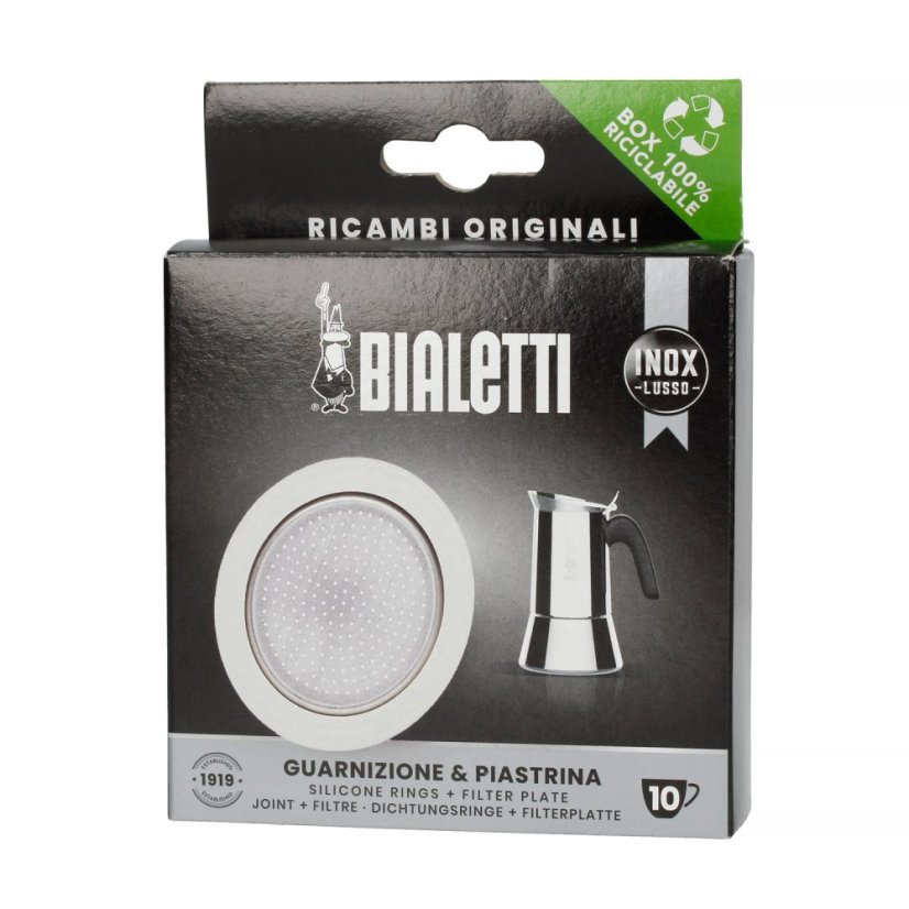Bialetti - Dichtung + Sieb für Bialetti 10tz Edelstahl-Kaffeemaschinen