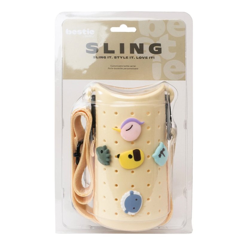 Asobu Bestie Sling — Flaschenhülle mit Trageriemen, gelb