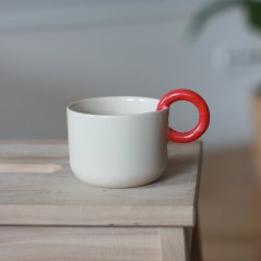 Ceramics 36 365 — taza de cerámica 200 ml, asa roja