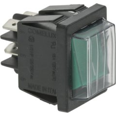 Двуполюсен прекъсвач зелен 16a 250v