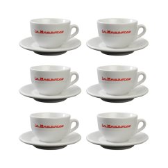 La Marzocco Strada — súprava 6 šálok a podšálok cappuccino, 210 ml, biele