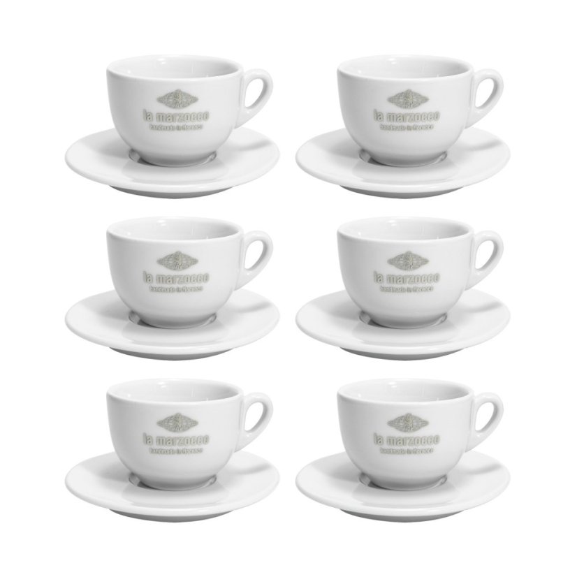 La Marzocco Cappuccino – 6 šálok s podšálkami 210 ml – biele