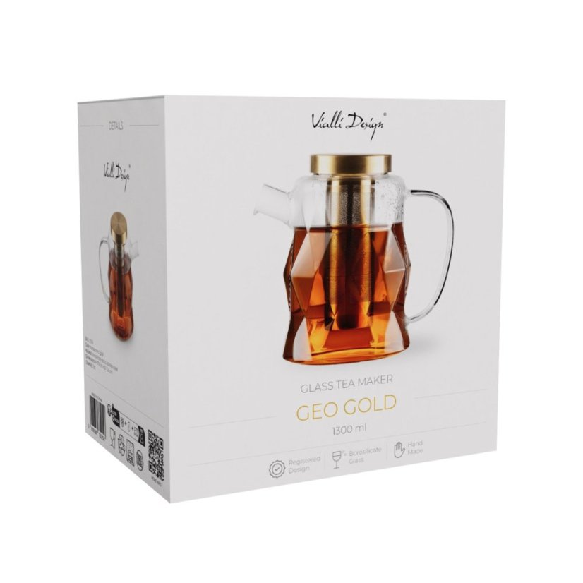 Vialli Design - Kanvica na čaj Geo Gold 1300 ml