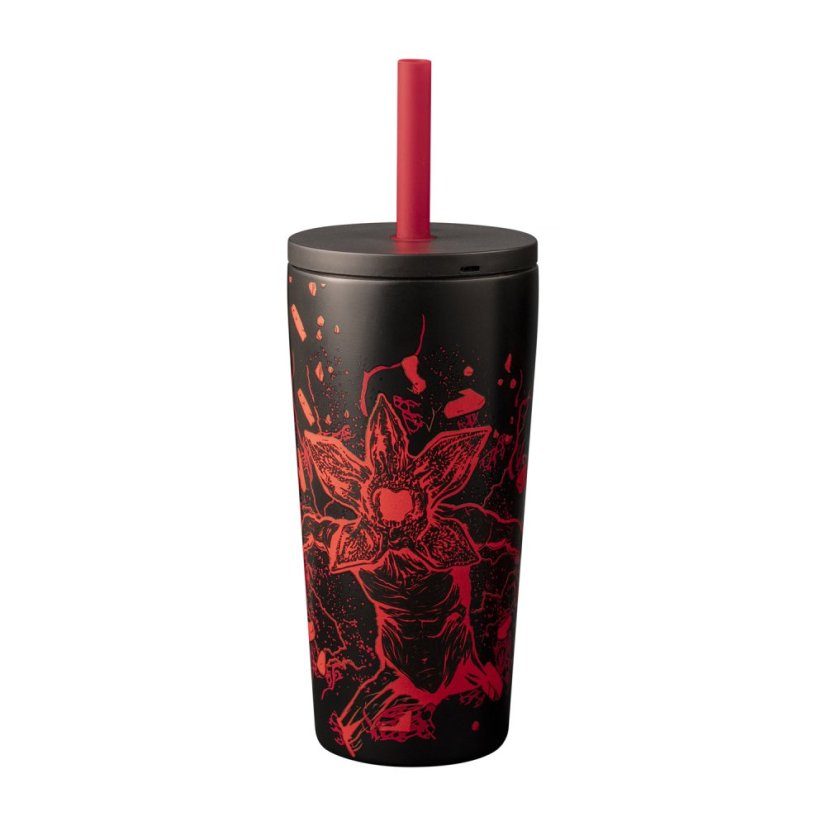 Bialetti - Reisebecher mit Strohhalm Stranger Things 600ml - leuchtet im Dunkeln