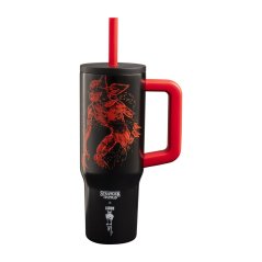 Bialetti - Vaso térmico con pajita y asa Stranger Things 900ml - efecto fluorescente