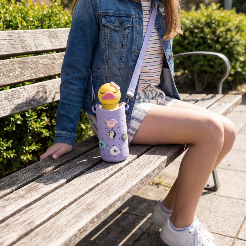 Asobu Bestie Sling — obal s popruhem na láhev, fialový