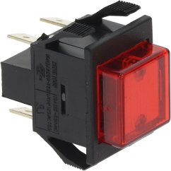 Двуполюсен прекъсвач червен 10a 250v