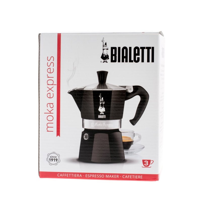 Bialetti Moka Express Black 3 Tassen
