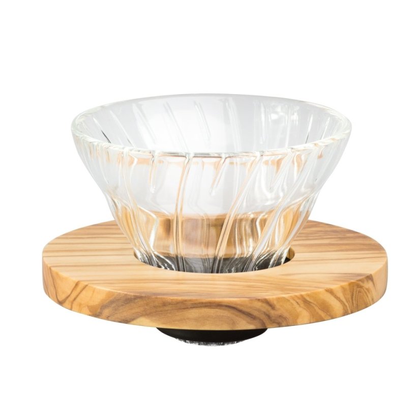 Hario V60 Dripper din Sticlă 01 - Lemn de Măslin
