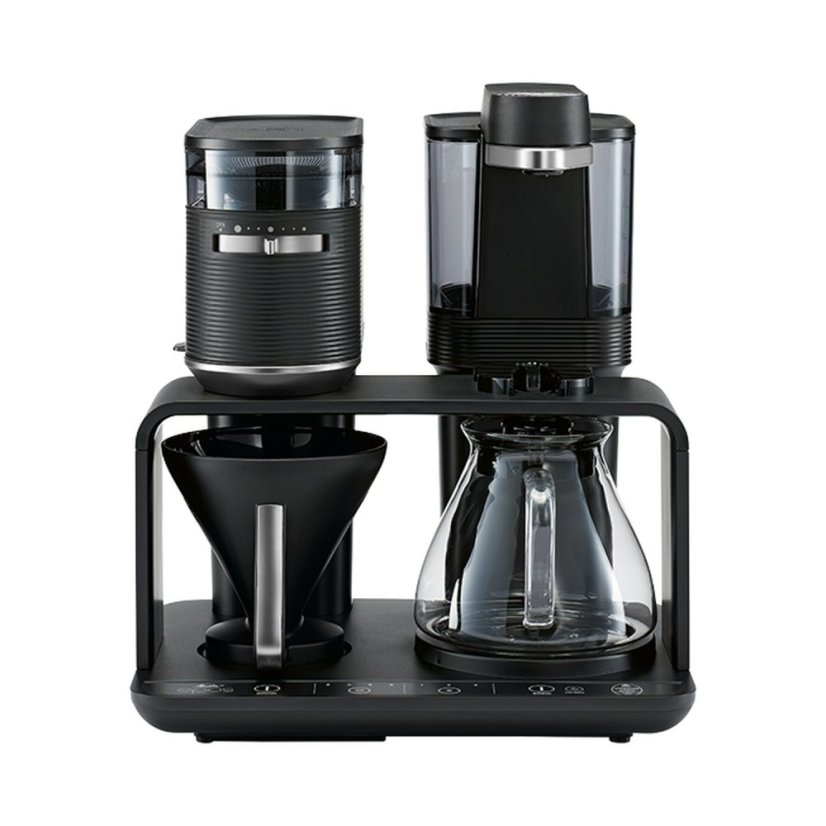 Melitta - EPOS Schwarz-Silber - Filterkaffeemaschine mit integriertem Mahlwerk